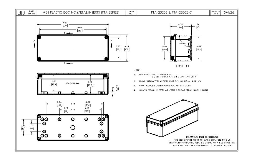 PTA-23203-C Dimensions