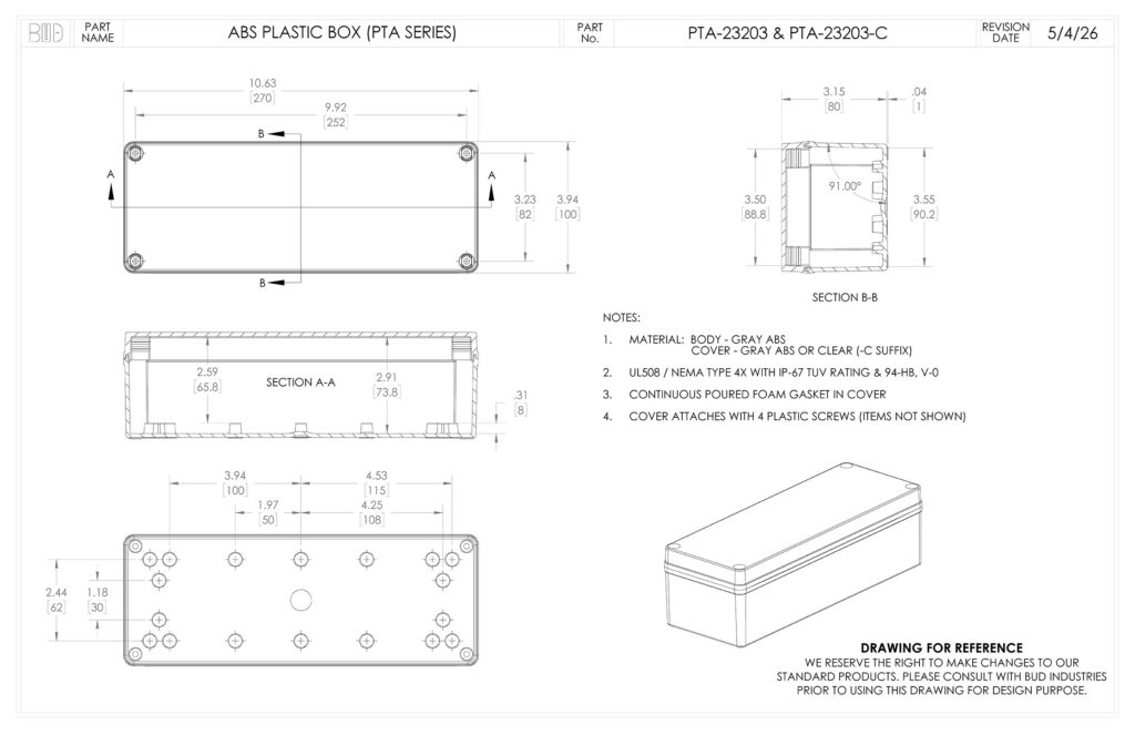 PTA-23203 Dimensions