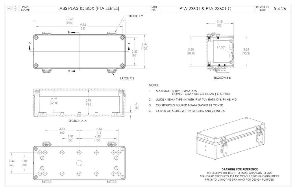 PTA-23601 Dimensions