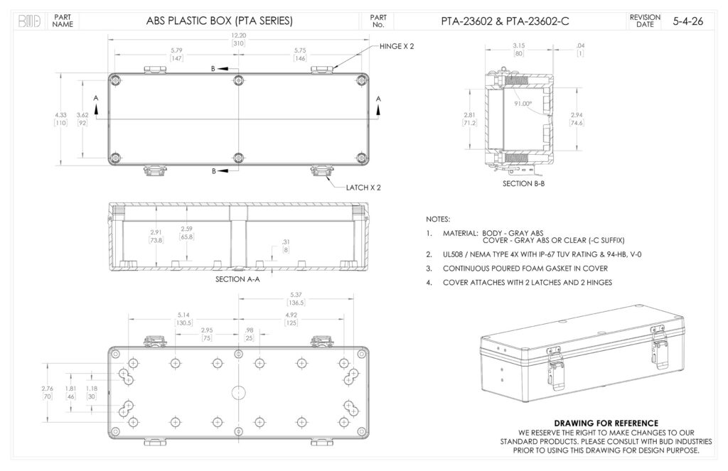 PTA-23602 Dimensions