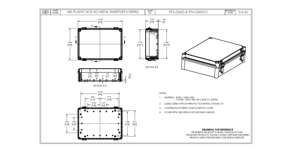 PTA-23603-C Dimensions