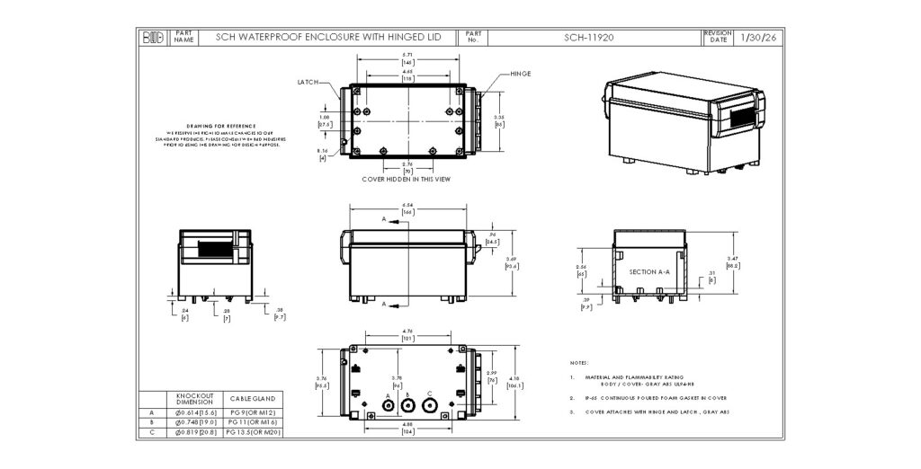SCH-11920-C Dimensions