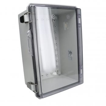 Grey Clear Cover Ip67 for Electrical Applications Metal Enclosures Electrical Enclosure with 10 Percent Fiberglass BUD Industries PTQ-11048-C Pc Hinged Enclosure
